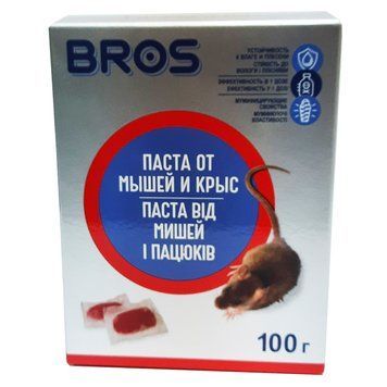 Родентицид від мишей і пацюків, паста 100 гр, Bros 24163 фото