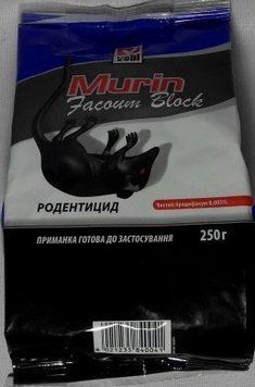 Родентицид Мурін факум блок 250 гр, VEBI 15533 фото