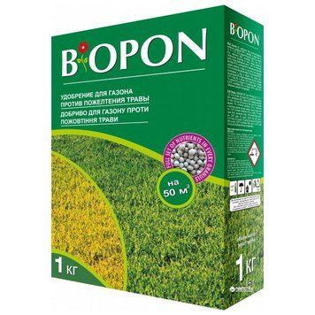 Добриво для газонів проти пожовтіння гранульоване 1 кг, Biopon 12751 фото